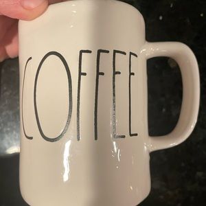 Rae dunn M stamped large letter mug with the word “coffee”